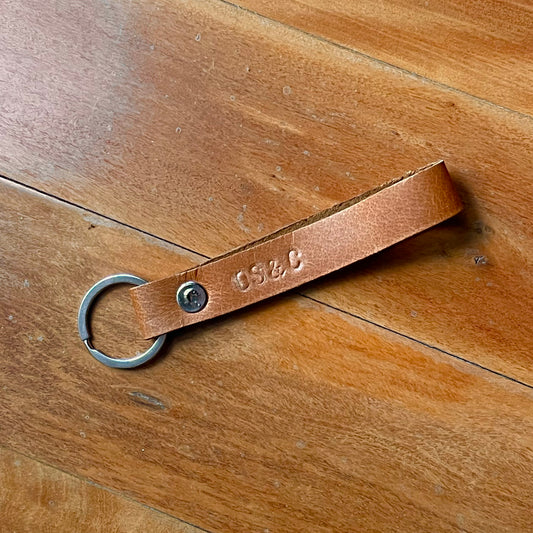 Tan Leather Keyring