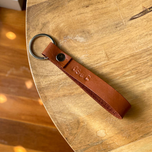 Tobacco Leather Keyring